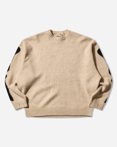KAPITAL Men s 5G Wool Bone Crewneck Sweater Ecru