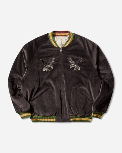 KAPITAL Men s Velveteen Souvenir Jacket (Raven and Skull) Black