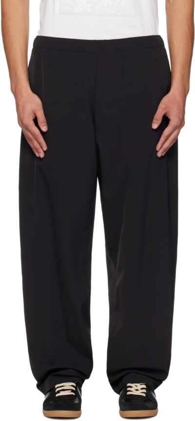 MM6 Maison Margiela Black Embroidered Logo Trousers