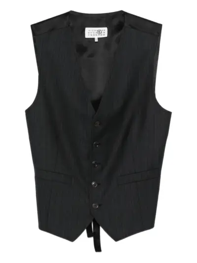 MM6 Maison Margiela pinstriped button vest - Grey