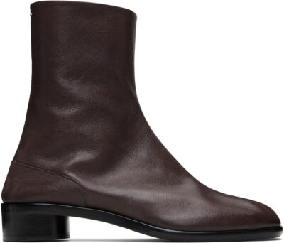 Maison Margiela Brown Tabi Ankle Boots