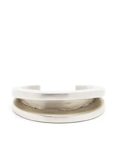 Parts of Four Crescent Channel bracelet - Silver