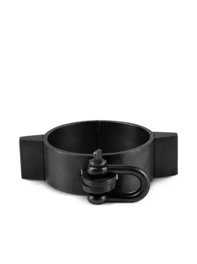 Parts of Four Restraint sterling silver cuff - Black