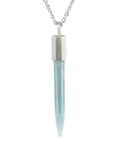 Parts of Four Talisman aquamarine Pendant necklace - Silver