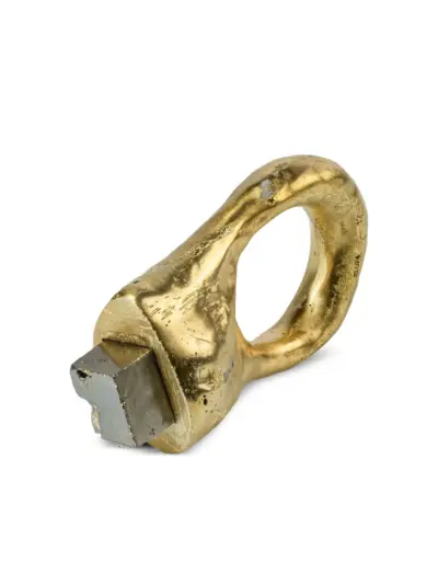 Parts of Four gold-plated Giant Roman Pyrite ring