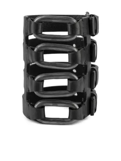 Parts of Four leather bracelet - Black