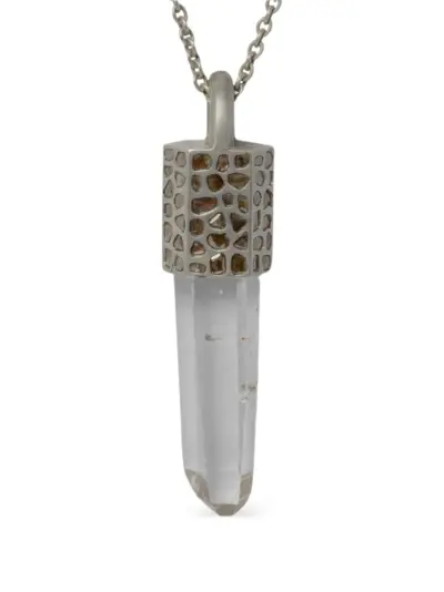 Parts of Four pavé lemurian quartz talisman necklace - Silver