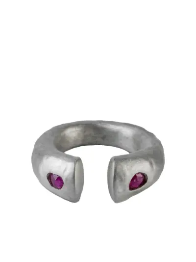 Parts of Four sterling silver Little Druid ruby ring