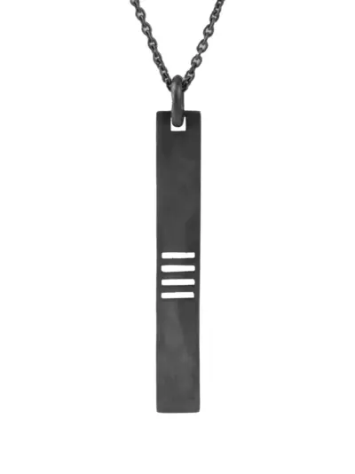 Parts of Four sterling silver Plate necklace - Black