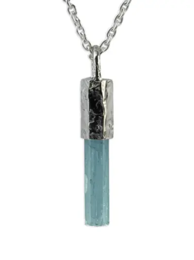 Parts of Four sterling silver Talisman Aquamarine necklace