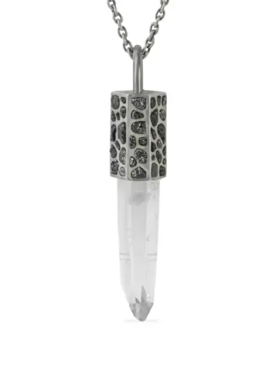 Parts of Four sterling silver Talisman quartz and diamond necklace