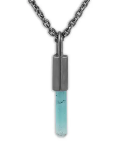 Parts of Four sterling silver Talisman tourmaline necklace - Grey