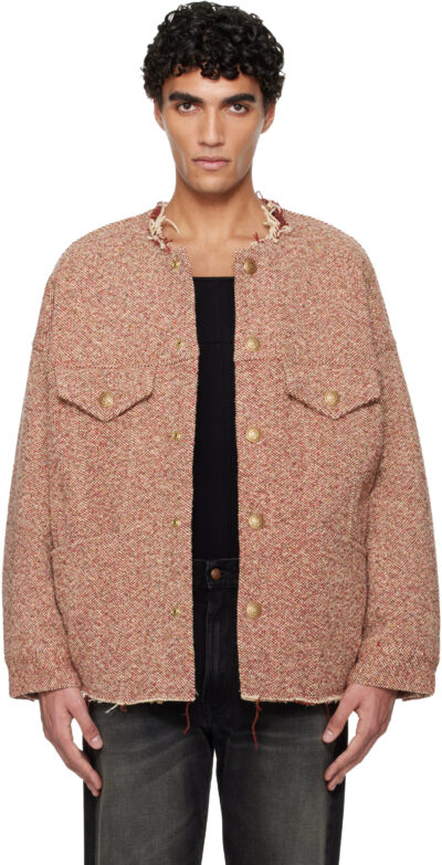 R13 Red Lacey Trucker Jacket