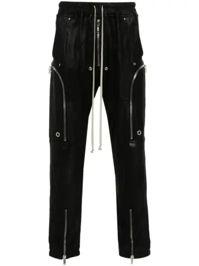 Rick Owens Bauhaus leather cargo trousers - Black