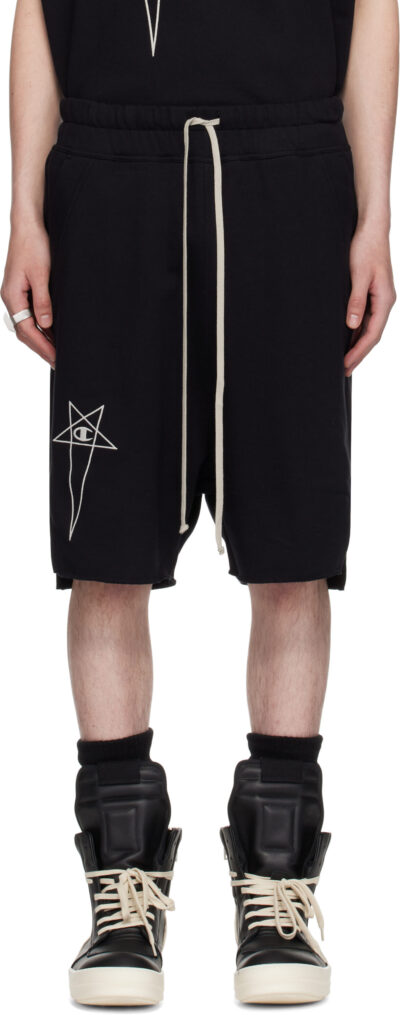 Rick Owens Black Champion Edition Beveled Pods Shorts