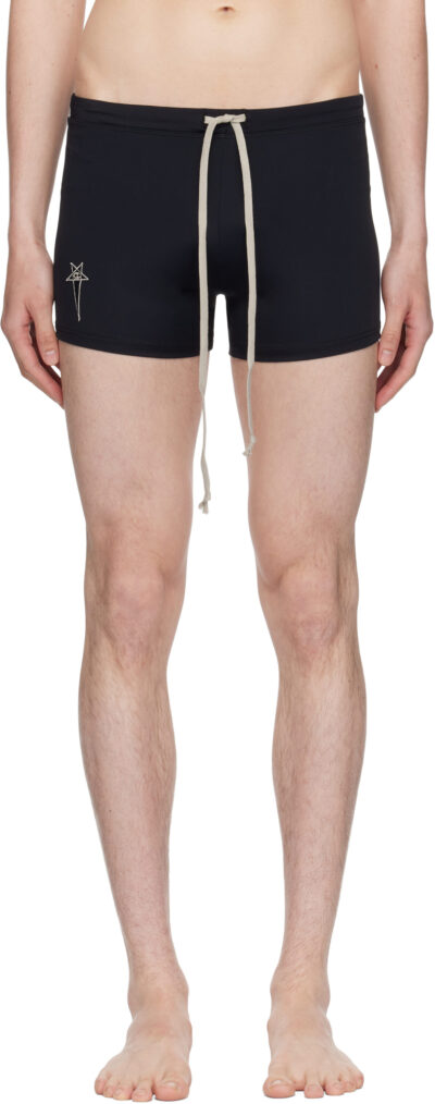 Rick Owens Black Champion Edition Jersey Swim Shorts