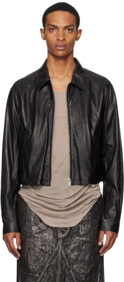 Rick Owens Black Concordians Alice Brad Leather Jacket
