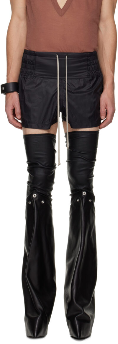 Rick Owens Black Concordians Boxing Shorts