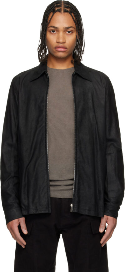 Rick Owens Black Concordians Brad Leather Jacket