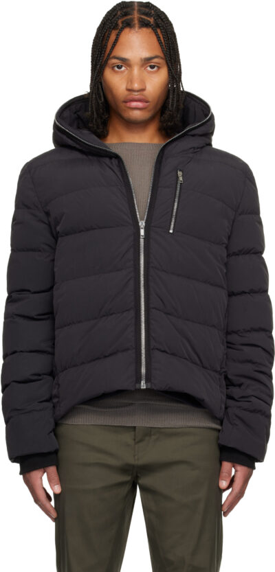 Rick Owens Black Concordians Quilted Down Jacket
