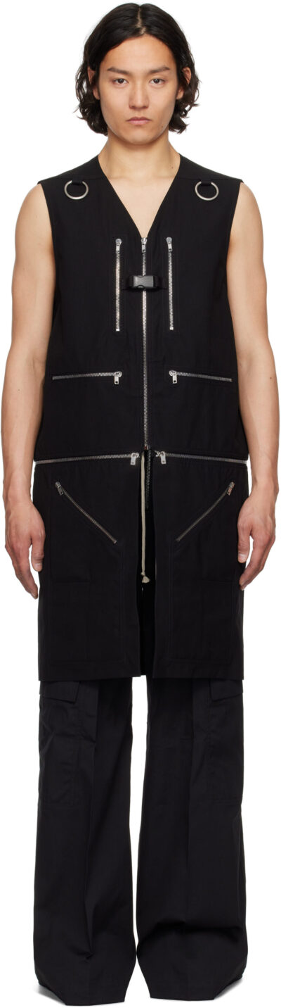 Rick Owens Black Hollywood Headon Utility Vest