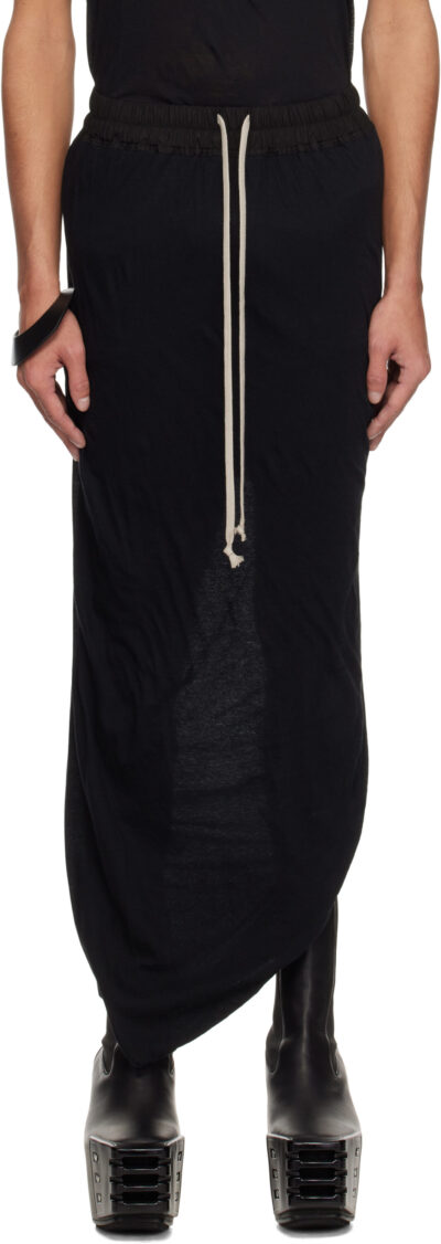 Rick Owens Black Hollywood Pull On Pillar Skirt