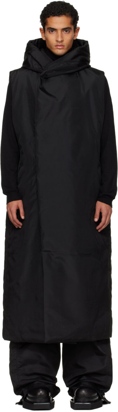 Rick Owens DRKSHDW Black Concordians Hooded Vest