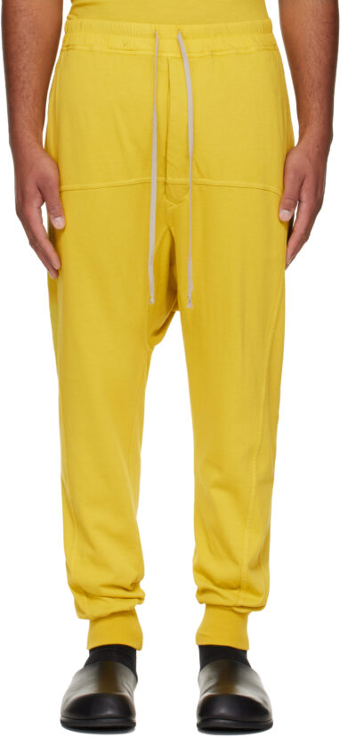 Rick Owens DRKSHDW Yellow Concordians Drawstring Sweatpants