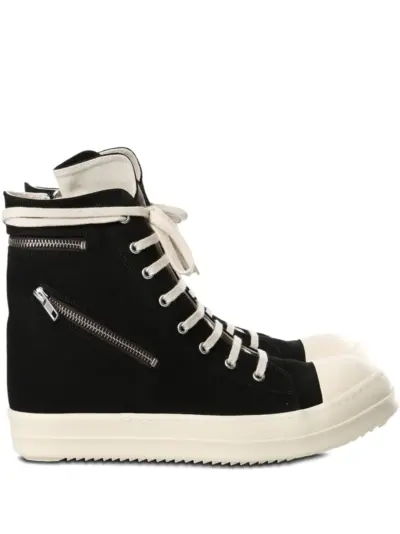 Rick Owens DRKSHDW lace-up zip sneakers - Black