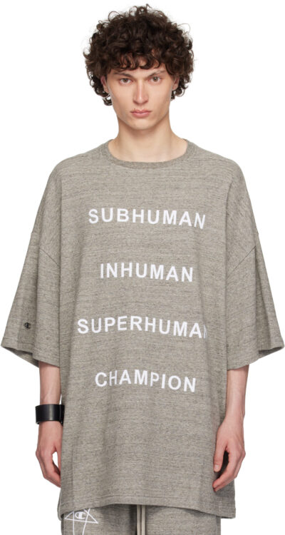 Rick Owens Gray Champion Edition Tommy T-shirt