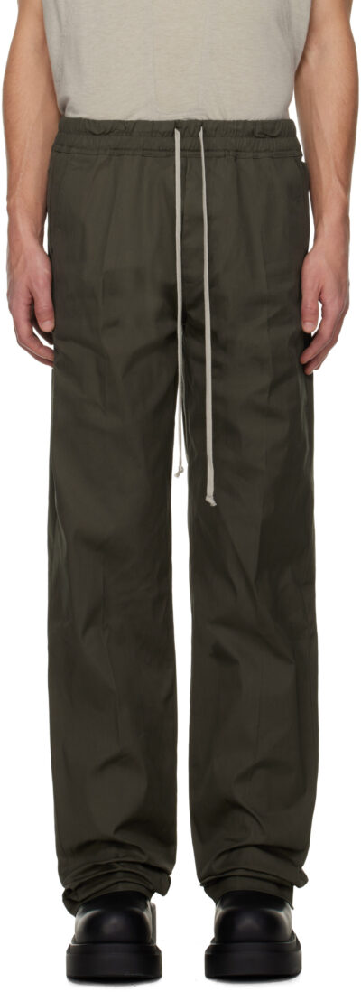 Rick Owens Khaki Concordians Dietrich Drawstring Trousers