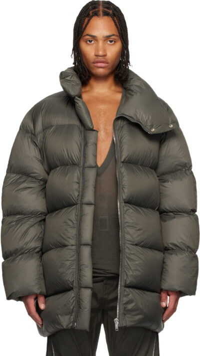 Rick Owens Khaki Concordians Turtle Down Coat