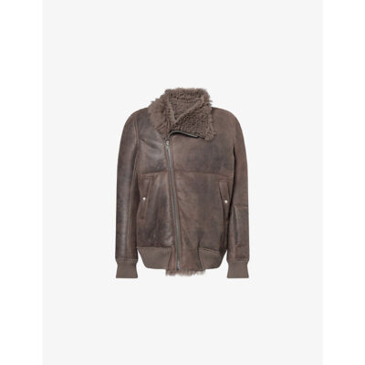 Rick Owens Mens Rick Owens Hollywood Flight Long-Sleeve Shearling Jacket