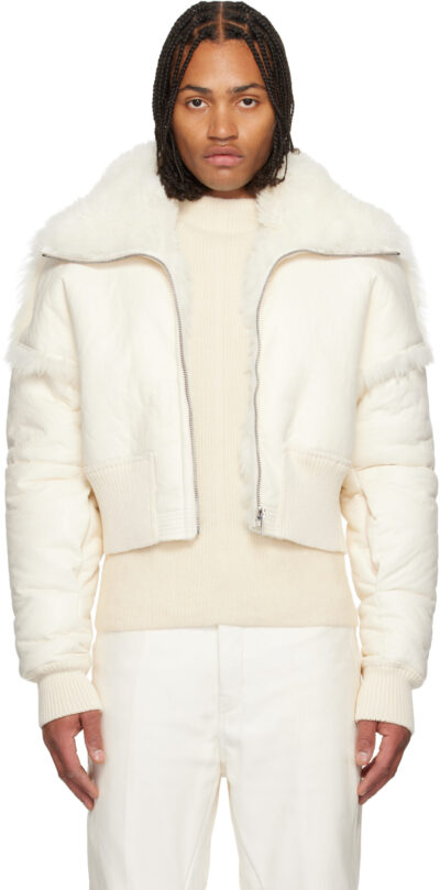 Rick Owens Off-White Concordians Dracucollar Shearling Jacket