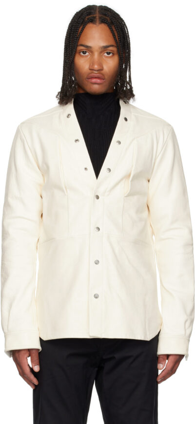 Rick Owens Off-White Concordians Larry Fogpocket Leather Jacket