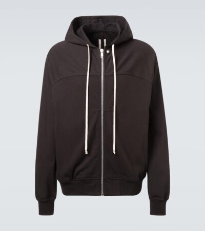 Rick Owens Zip-up cotton jersey hoodie