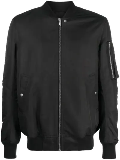 Rick Owens baseball-collar wool bomber jacket - Black