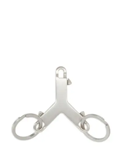 Rick Owens double-ring keychain - Silver