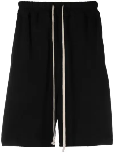Rick Owens drawstring cotton track shorts - Black