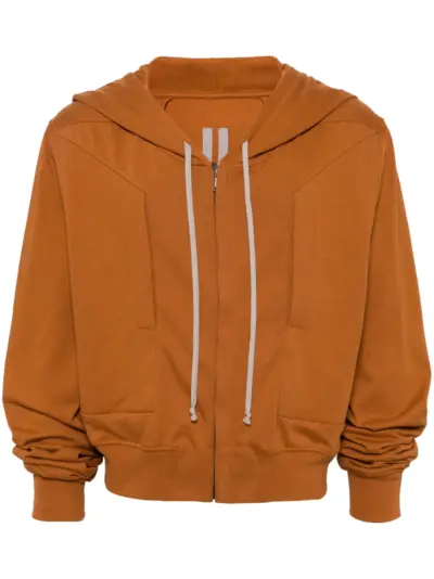 Rick Owens drawstring hooded cotton jacket - Brown