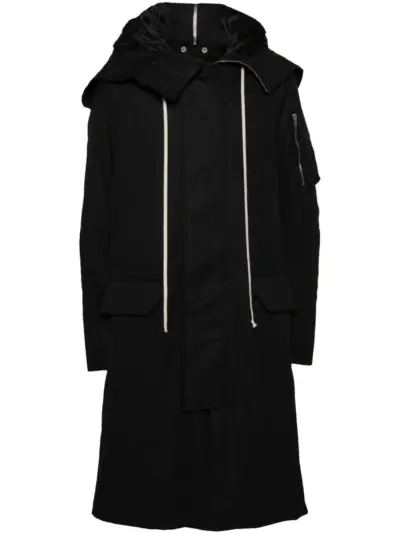 Rick Owens hooded padded coat - Black