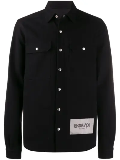 Rick Owens logo patch shirt - Black