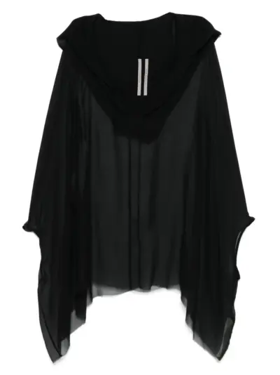 Rick Owens silk hooded jacket - Black