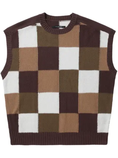 Song For The Mute checked vest - Brown