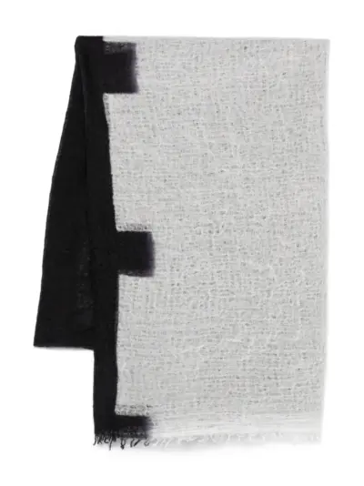 Suzusan fringed scarf - White