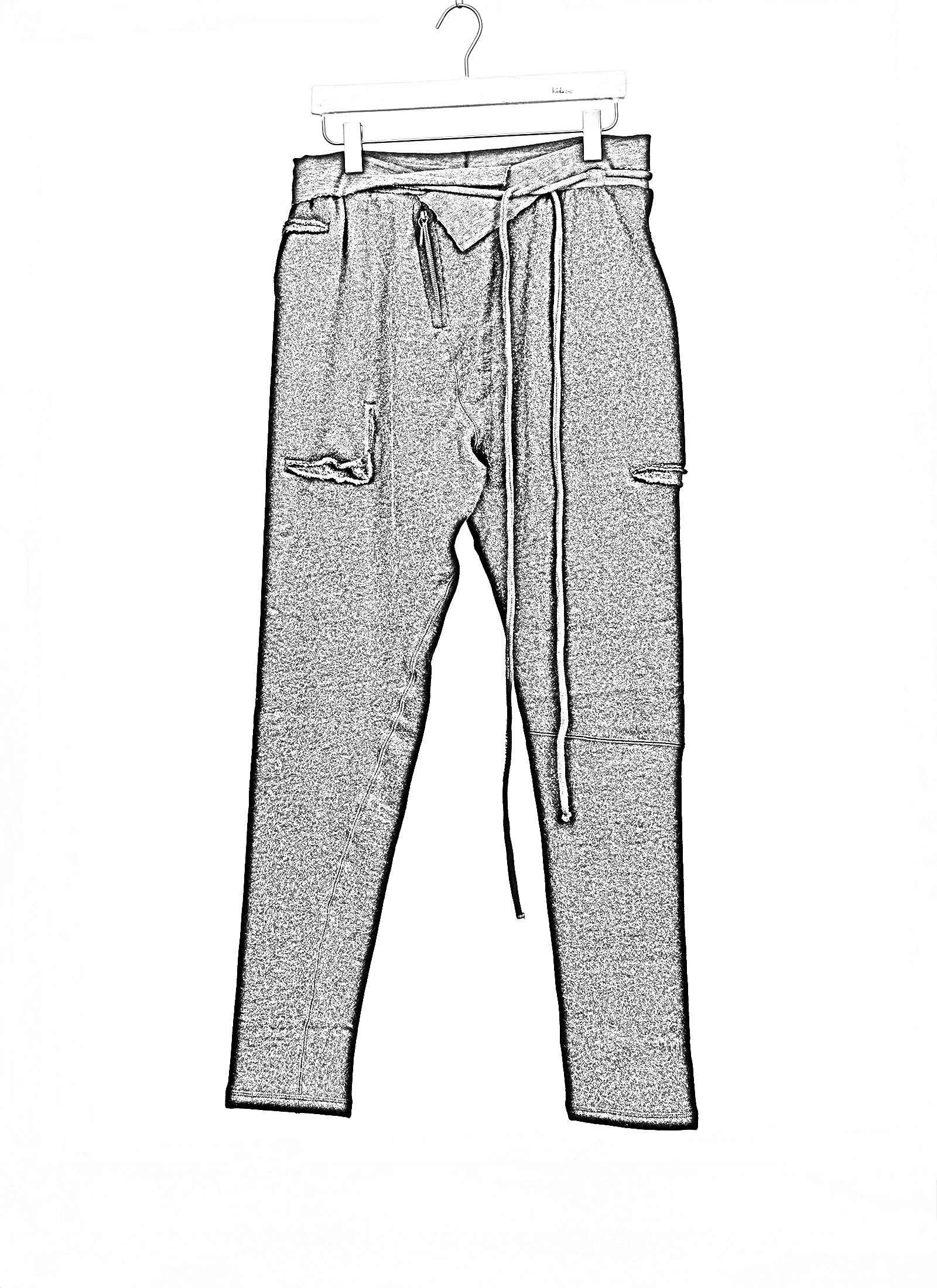 TAICHI MURAKAMI Sweat Pants, cashmere/cotton, black x dark grey