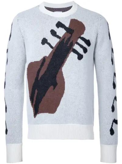 Takahiromiyashita The Soloist guitar intarsia jumper - Grey