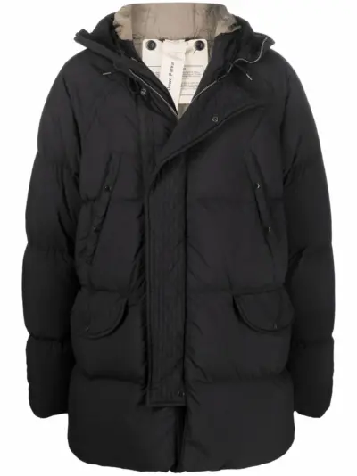Ten C hooded padded coat - Black