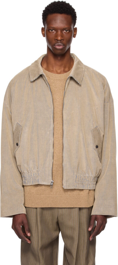 The Elder Statesman Beige Wale Cord Jacket