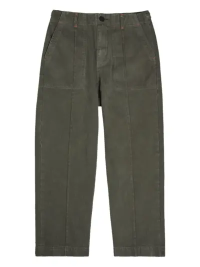 The Elder Statesman Dundy belt-loops cotton trousers - Green